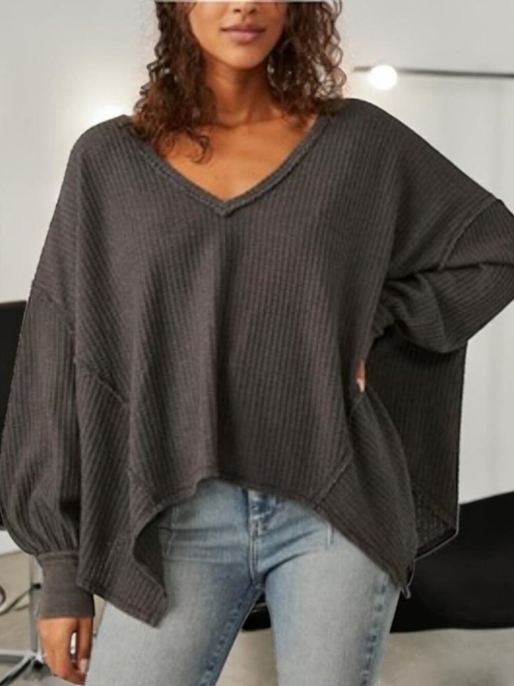 Free People "We The Free" Coraline Balloon Sleeve Thermal Top   ✨Size: XXL✨ NWOT